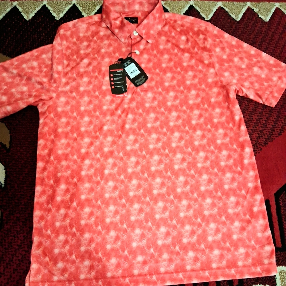 NWT Greg Norman Mens Golf Shirt, Red Sz  S, msrp $65